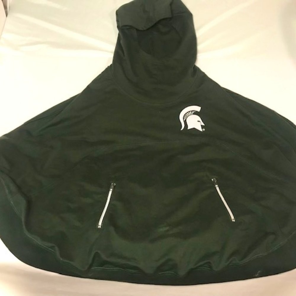 Michigan State Spartans E 5 Hoodie Sweatshirt - Poncho Men's S/M Green-Unique